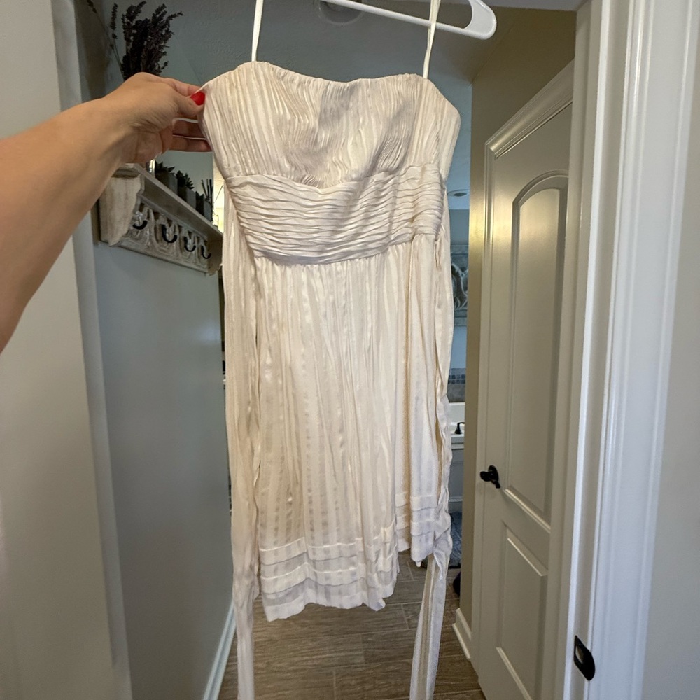 Elegant Strapless Cream Dress